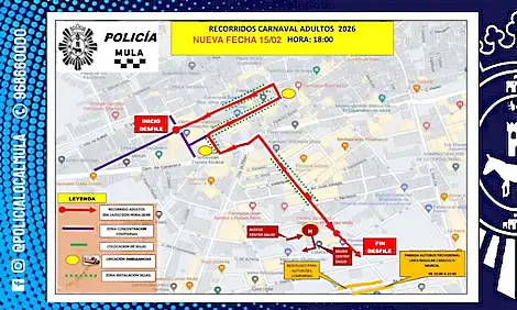 RECORRIDO DEL CARNAVAL DE MULA 2026 | INFORMACIÓN DE INTERÉS